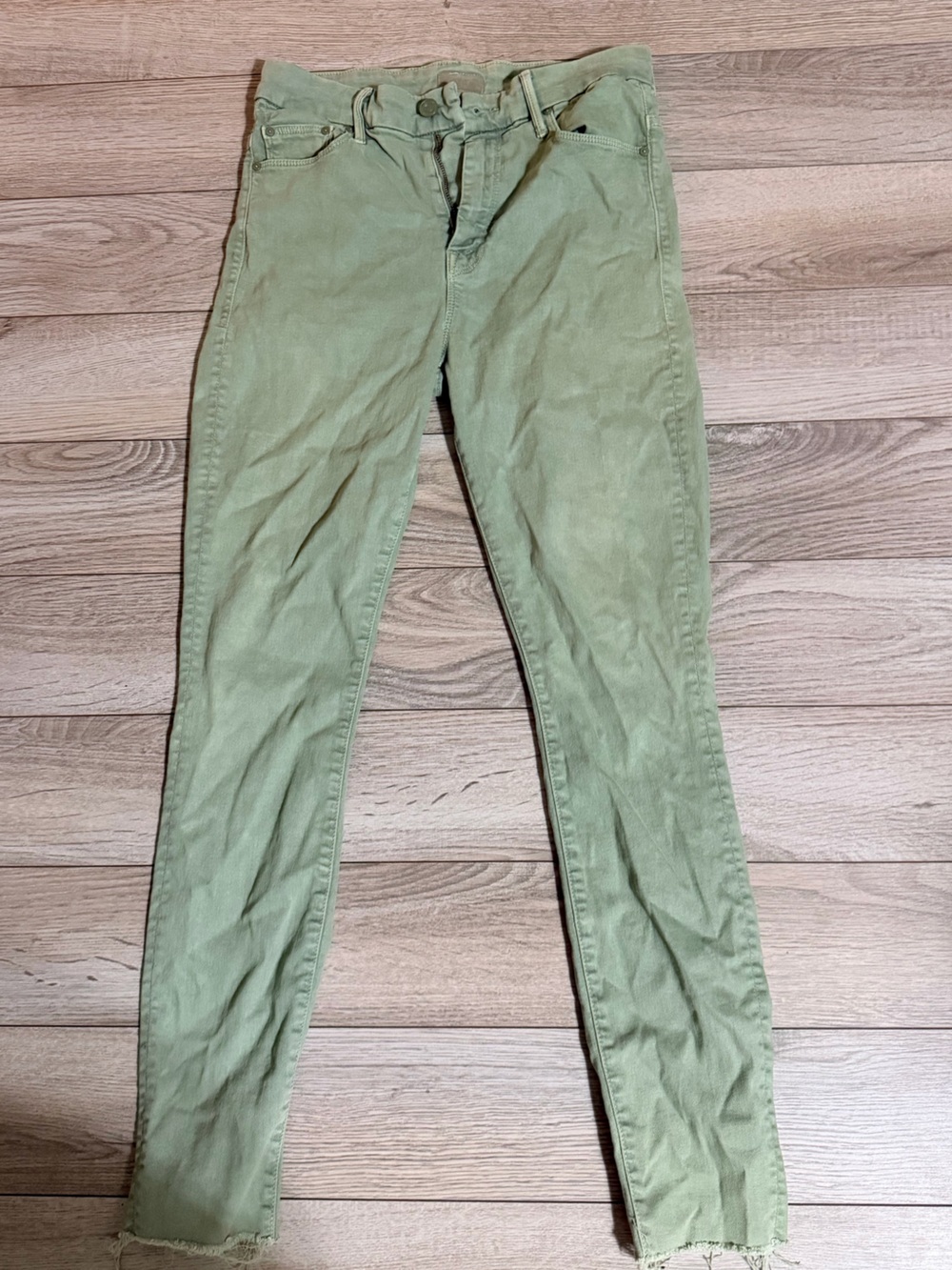 MOTHER Olive Green Slim Chinos